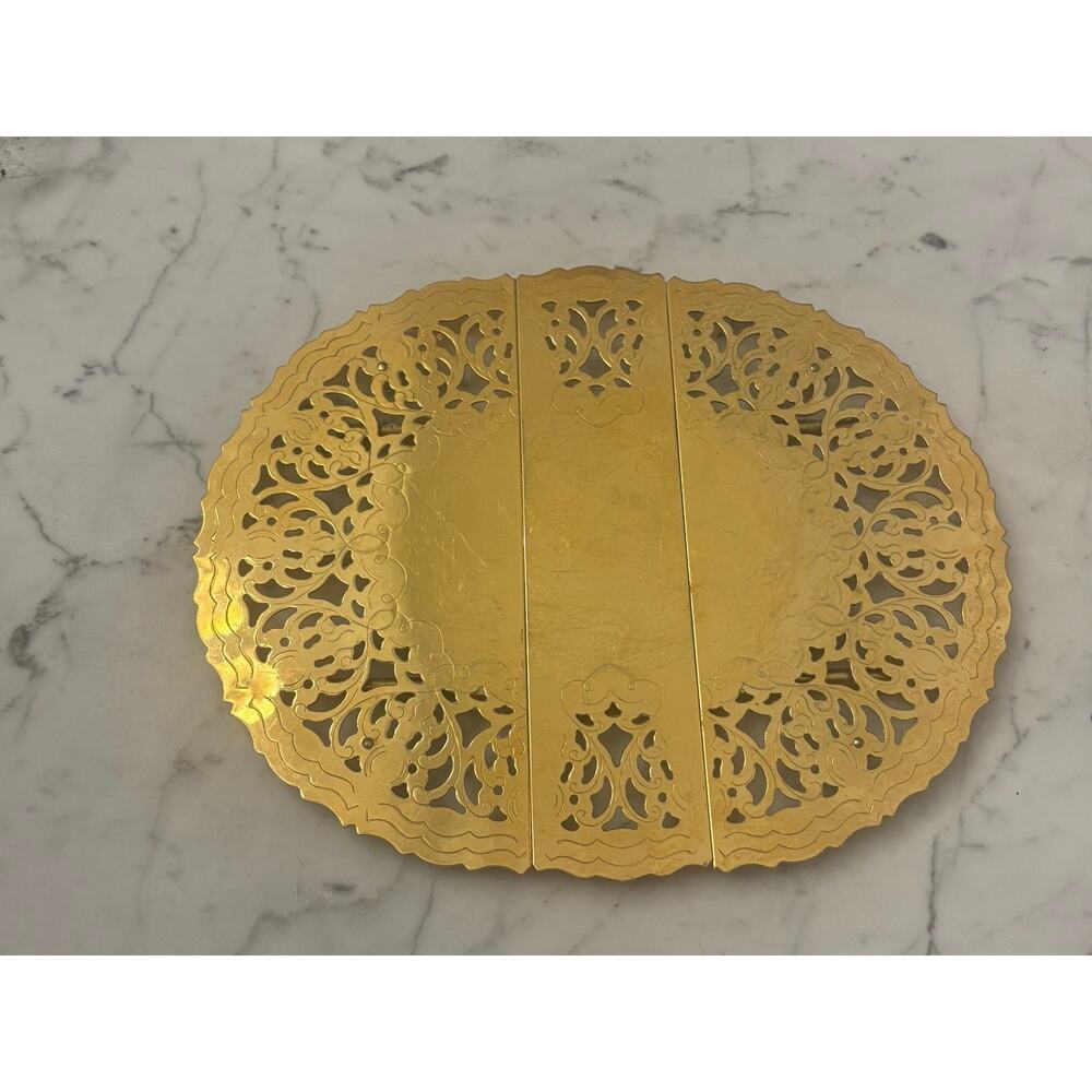 VINTAGE Carole Stupell WILLIAM ADAMS made in Italy Brass extendable trivet MCM